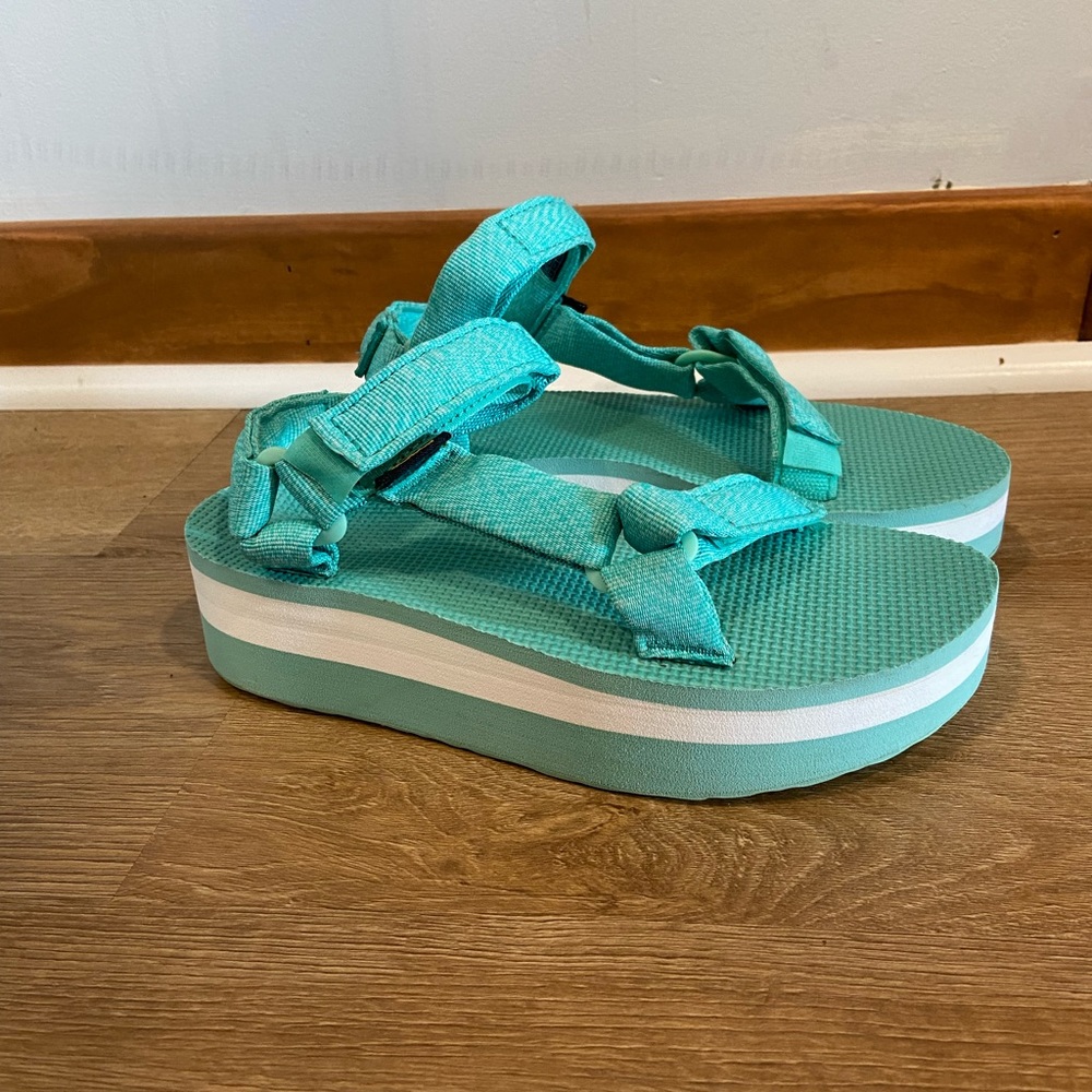 Teva Flatform Platform Sandals Teal